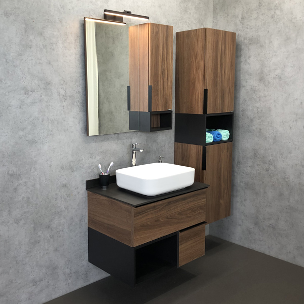 Тумба с раковиной Comforty Штутгарт 75 см 00-00001884 подвесная дуб темно-коричневый