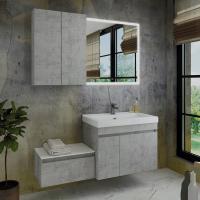 Тумба с раковиной Comforty Осло 80 см 00-00000836 подвесная бетон светлый