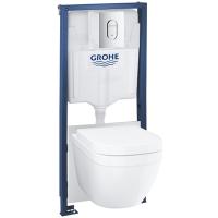 Комплект унитаза с инсталляцией с клавишей  Grohe Euro ceramic 39536000 белый Комплект унитаза с инсталляцией с клавишей  Grohe Euro ceramic 39536000 белый