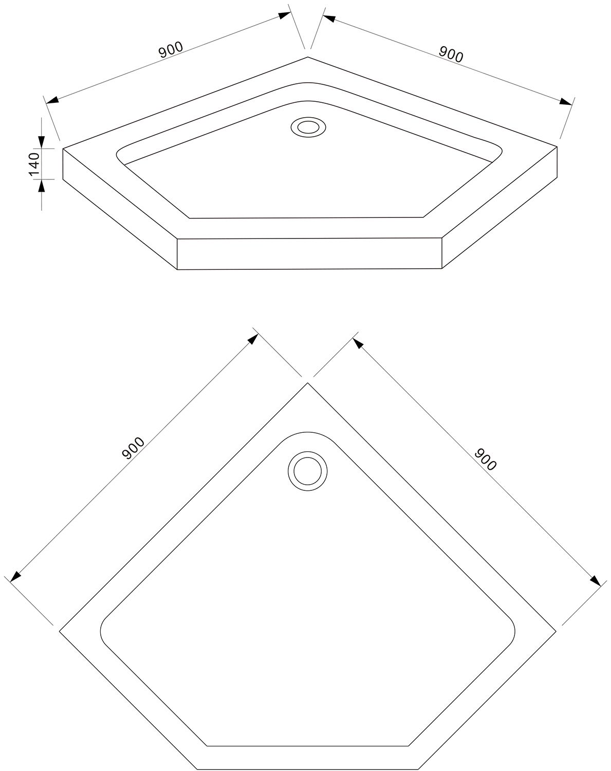 Поддон 90x90x14 Bravat Type-P1 P39 Поддон 90x90x14 Bravat Type-P1 P39
