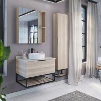 Тумба с раковиной Comforty Порто 75 см 00-00009321 подвесная дуб дымчатый