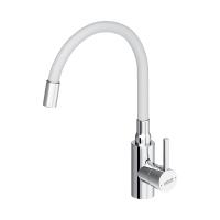 Смеситель для кухонной мойки Dorff Logic D3007633 белый с хромом глянцевый