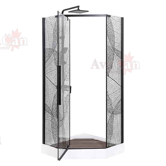 Душевой уголок AvaCan 90x195x90 PB90 профиль черный