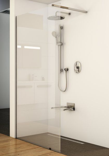 Душевая стенка 100x200 RAVAK Walk In-Wall-100 v.200 профиль черный стекло прозрачное GW9WA0300Z1