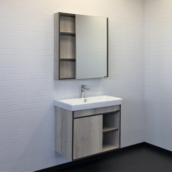 Шкаф зеркальный Comforty Вена 70 см 00-00009272 дуб дымчатый