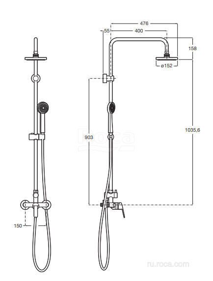 Душевая стойка Roca Victoria Eco 5A9B25C00 Душевая стойка Roca Victoria Eco 5A9B25C00