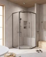 Душевой уголок 100x100 см Cezares RELAX 304 RELAX-304-P-1-100-C-GM вороная сталь матовая
