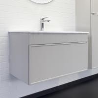Тумба с раковиной Comforty Мадрид 80 см 00-00018685 подвесная серый шелк
