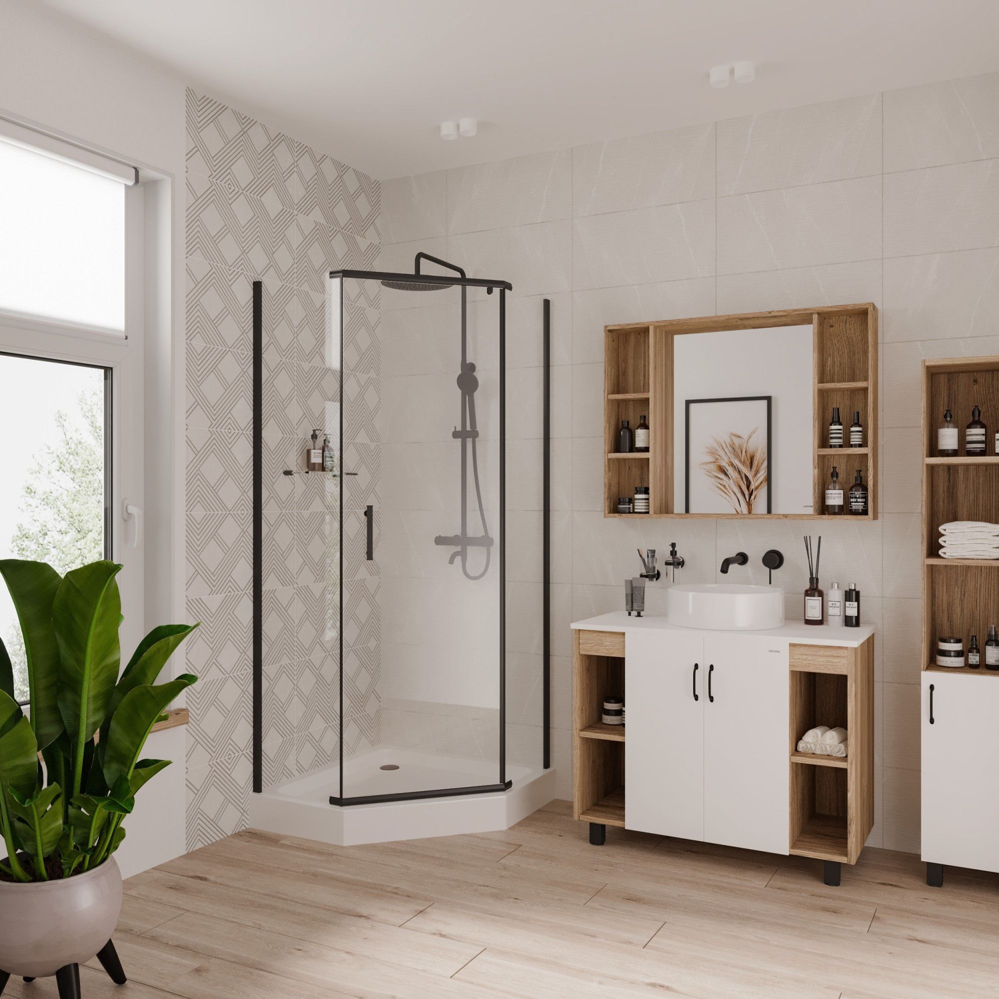 Душевой уголок NIAGARA Nova NG-6805-08 BLACK (90*90*190) трапеция, дверь распашная, 1 место Душевой уголок NIAGARA Nova NG-6805-08 BLACK (90*90*190) трапеция, дверь распашная, 1 место