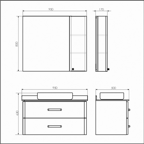 Тумба с раковиной Comforty Амстердам 95 см 00-00014001 подвесная белая