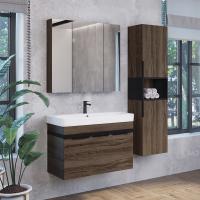 Тумба с раковиной Comforty Соло 90 см 00-00010979 подвесная дуб темно-коричневый