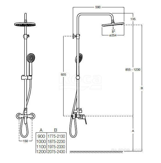Душевая стойка Roca Victoria Plus 5A9A25C00 Душевая стойка Roca Victoria Plus 5A9A25C00