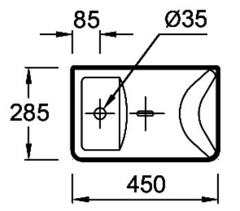 Рукомойник Jacob Delafon Reve 45 см L E4805-00