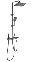 Душевая стойка с термостатом и гигиеническим душем Wonzon & Woghand Muse Legato WW-B4129-BGG темный графит брашированный