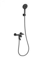 Смеситель для ванны с душем и гарнитуром Wonzon & Woghand WW-FE05L221-BGG темный графит брашированный
