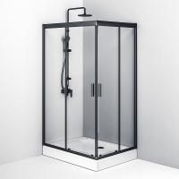 Душевое ограждение 120х90 AM.PM Gem W90G-404-120290-BT профиль черный стекло прозрачное Душевое ограждение 120х90 AM.PM Gem W90G-404-120290-BT профиль черный стекло прозрачное