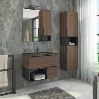 Тумба с раковиной Comforty Франкфурт 75 см 00-00000889 подвесная дуб шоколадно-коричневый