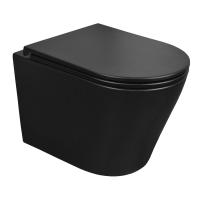 Унитаз Azario Teramo AZ-0053-UQ3-MB подвесной безободковый с микролифтом