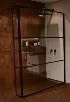 Душевая перегородка Riho Grid 100x200 G004038121 профиль черный