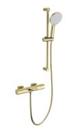 Смеситель для ванны с душем с термостатом и гарнитуром Wonzon & Woghand Plate WW-C2017-A-BG золото брашированный