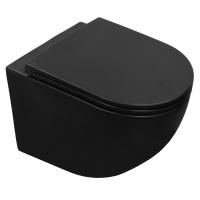 Унитаз Azario Grado AZ-0046N-MB подвесной безободковый с микролифтом