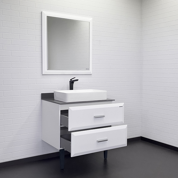 Тумба с раковиной Comforty Империя 80 см 00-00014817 напольная белая