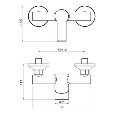 Смеситель для душа Koller Pool KVADRO ARC KA0450 Смеситель для душа Koller Pool KVADRO ARC KA0450