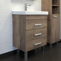 Тумба с раковиной Comforty Никосия 60 см 00-00008852 напольная дуб темный