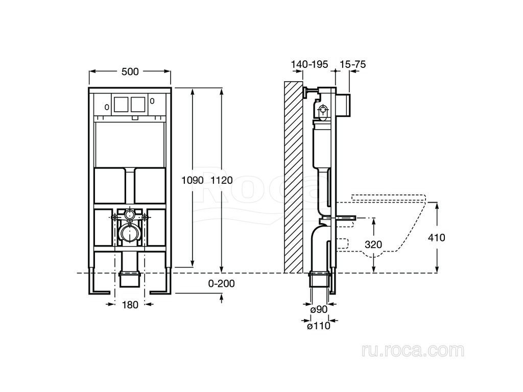 Система инсталляции Roca Duplo WC 890090020 Система инсталляции Roca Duplo WC 890090020