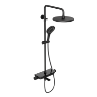 Душевой комплект Abelsberg Lineara с термостатом SNS52791MB вулканический черный матовый