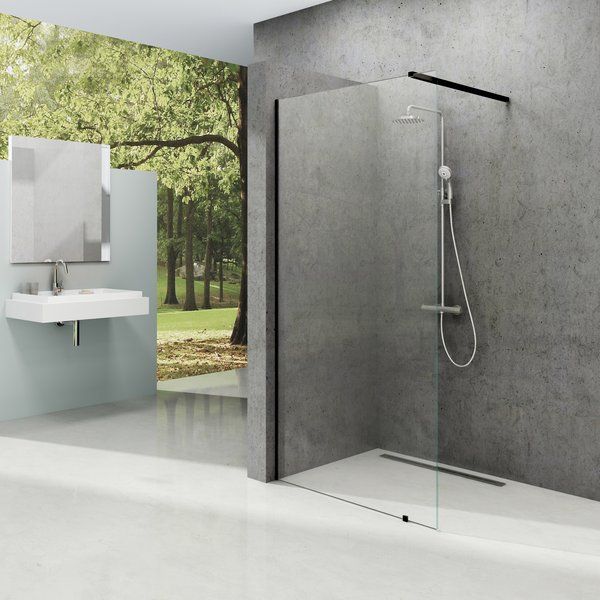 Неподвижная стенка Ravak ST Walk-In Wall 800 x 2000 профиль черный стекло прозрачное GW9W40300Z1