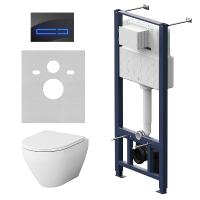 Унитаз подвесной безободковый с инсталляцией и кнопкой смыва AM.PM Spirit V2.0 IS450A38.701700