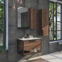 Тумба с раковиной Comforty Бонн 75 см 00-00006487 подвесная дуб темный