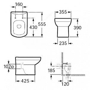 Чаша унитаза Roca Dama Senso Compacto напольная 347517000