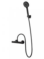 Смеситель для душа с термостатом и гарнитуром Wonzon & Woghand Inn 5 WW-B1005-A-MB черный матовый