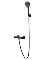 Смеситель для душа с термостатом и гарнитуром Wonzon & Woghand Inn 5 WW-B2005-A-MB черный матовый