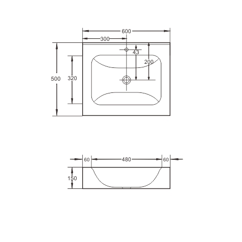 Раковина подвесная Sapbox SB-RW060M034 60 см олива