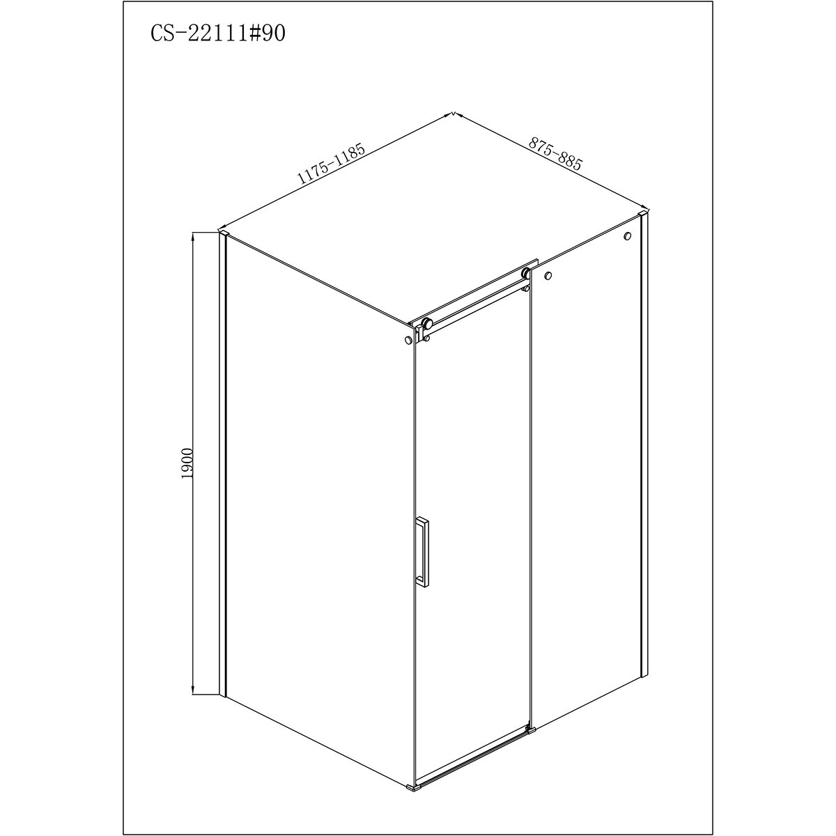 Душевое ограждение 90 см Loranto  CS-22111-120*90 Душевое ограждение 90 см Loranto  CS-22111-120*90