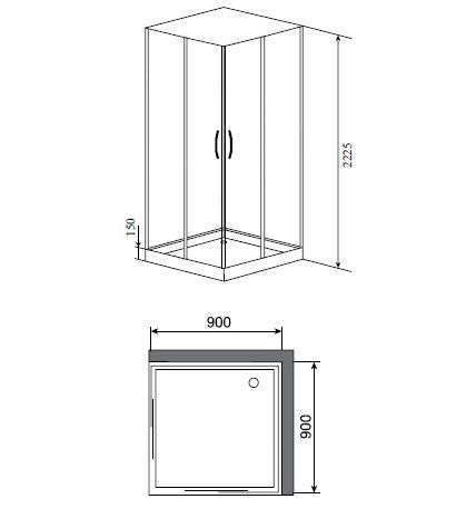 Душевая кабина 90x90 TIMO Ilma 109 Душевая кабина 90x90 TIMO Ilma 109