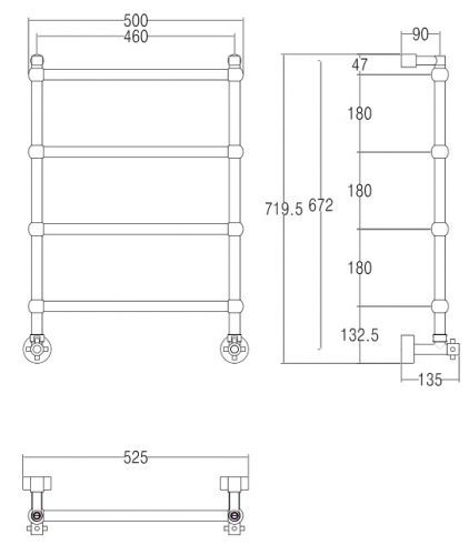 Полотенцесушитель водяной Margaroli Sole 442TS4604CR хром