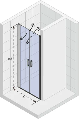 Душевая дверь Riho Novik 100x200 G003005120 профиль хром