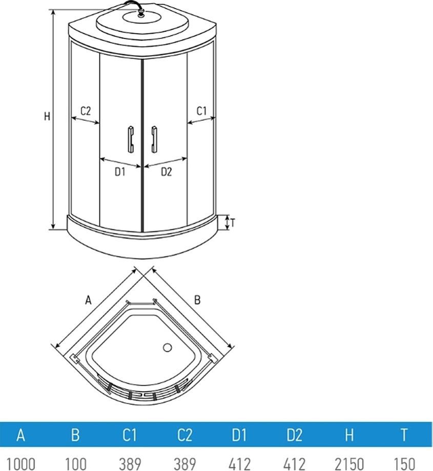 Душевая кабина Erlit ER3510P-C3-RUS 100x100x215 Душевая кабина Erlit ER3510P-C3-RUS 100x100x215