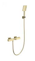 Смеситель для душа с термостатом и гарнитуром Wonzon & Woghand Twist WW-B2025-A-BG золото брашированный