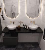 Столешница прямая 160х45 см Armadi Art FLAT NERO MARQUINA 869-160-NM Столешница прямая 160х45 см Armadi Art FLAT NERO MARQUINA 869-160-NM