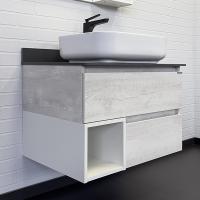 Тумба с раковиной Comforty Прага 75 см 00-00014832 подвесная дуб белый