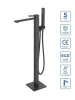 Смеситель для ванны BelBagno Luce LUC-FMT-NERO черный матовый напольный