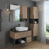 Тумба с раковиной Comforty Штутгарт 90 см 00-00002868 подвесная дуб темно-коричневый
