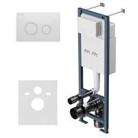 Система инсталляции AM.PM ErgoFit I012711.0101 для унитазов с белой глянцевой кнопкой смыва и шумоизоляцией