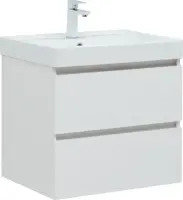 Тумба под раковину Aquanet Вега 60 см 00308318 подвесная белая глянцевая