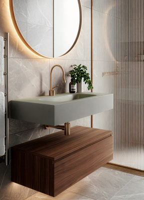 Раковина подвесная Sapbox SB-RW080M034 80 см олива